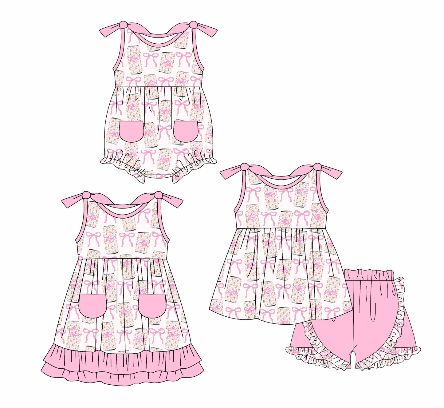 3.3 custom each style moq 5eta 4-6week Sibling Sister bow baby girl short sleeve shorts sets and dress and rompers match family design