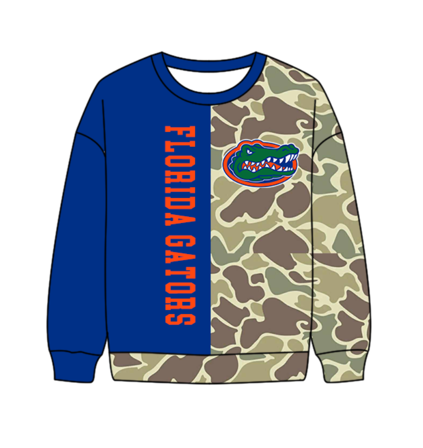 Custom moq 5 mix size milk silk summer team baby boys clothes camouflage blue long sleeve top-25.10.20