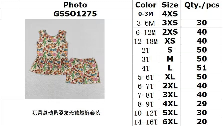 Cute Clothes GSSO1275 Baby Girls Sleeveless Tunic Shorts Clothes Sets