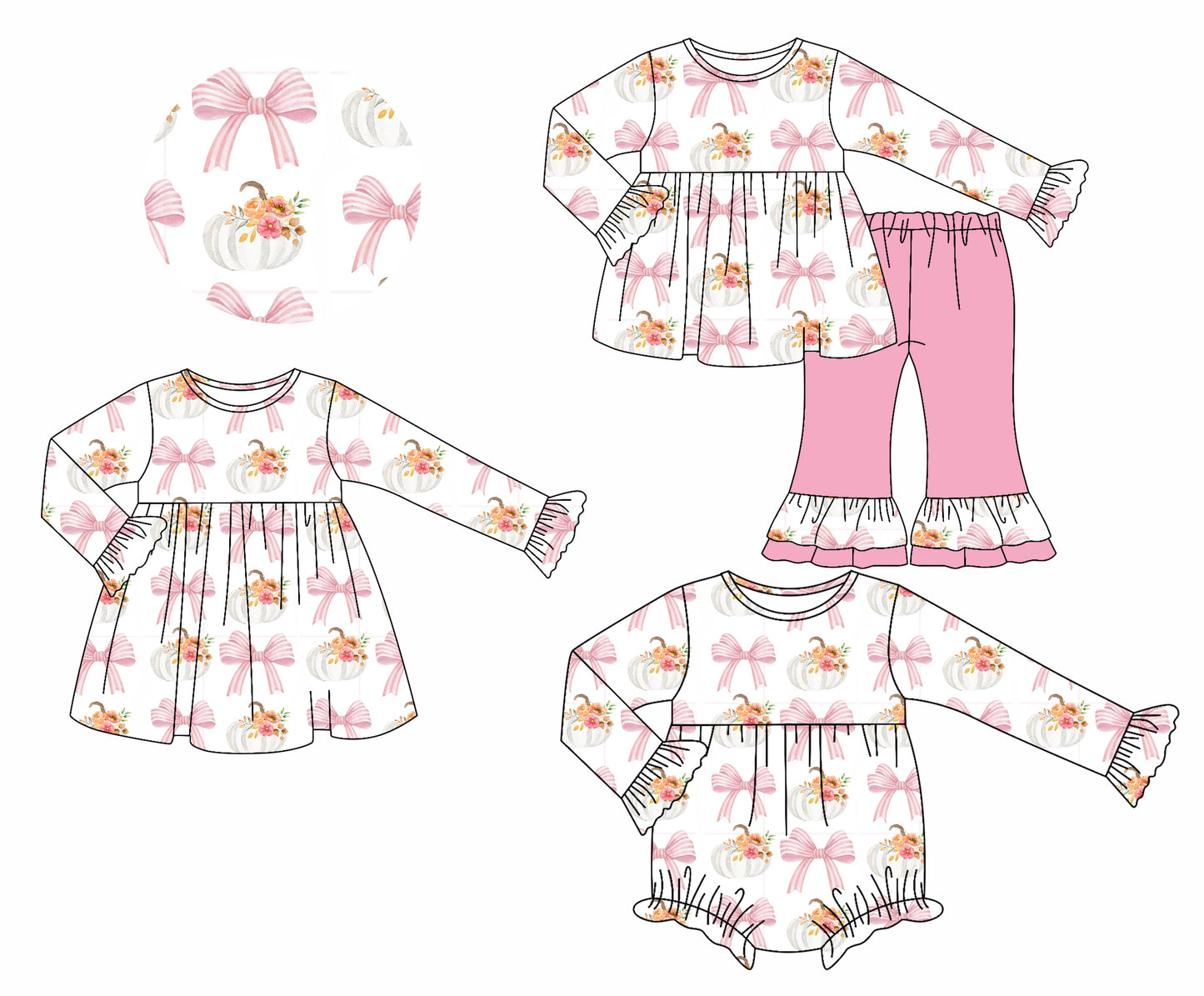 25.7.8 custom each style moq 5eta 4-6week Sibling Sisters Christmas bow pink baby girl long sleeve pants sets and dress and rompers match family design