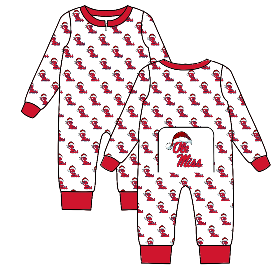 Custom moq 5 eta 6-8weeks Santa hat red team long sleeve boys romper