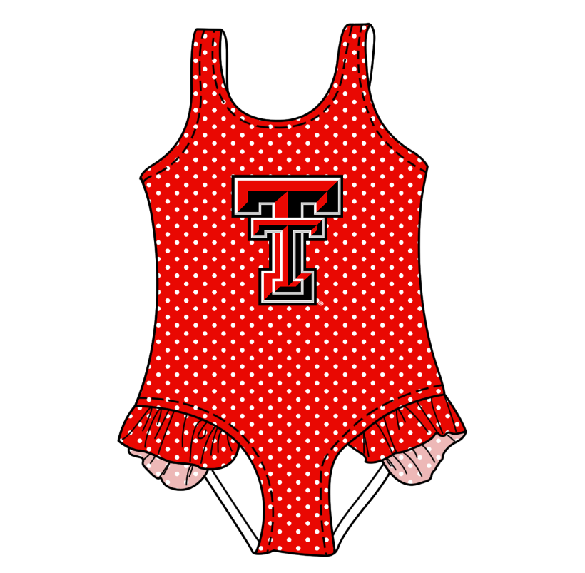 Custom moq 5 mix size milk silk summer teams Red Baby Girl Sleeveless Polka Dot Lace Onesie Swimsuit Cute Summer Beachwear for Little Girls