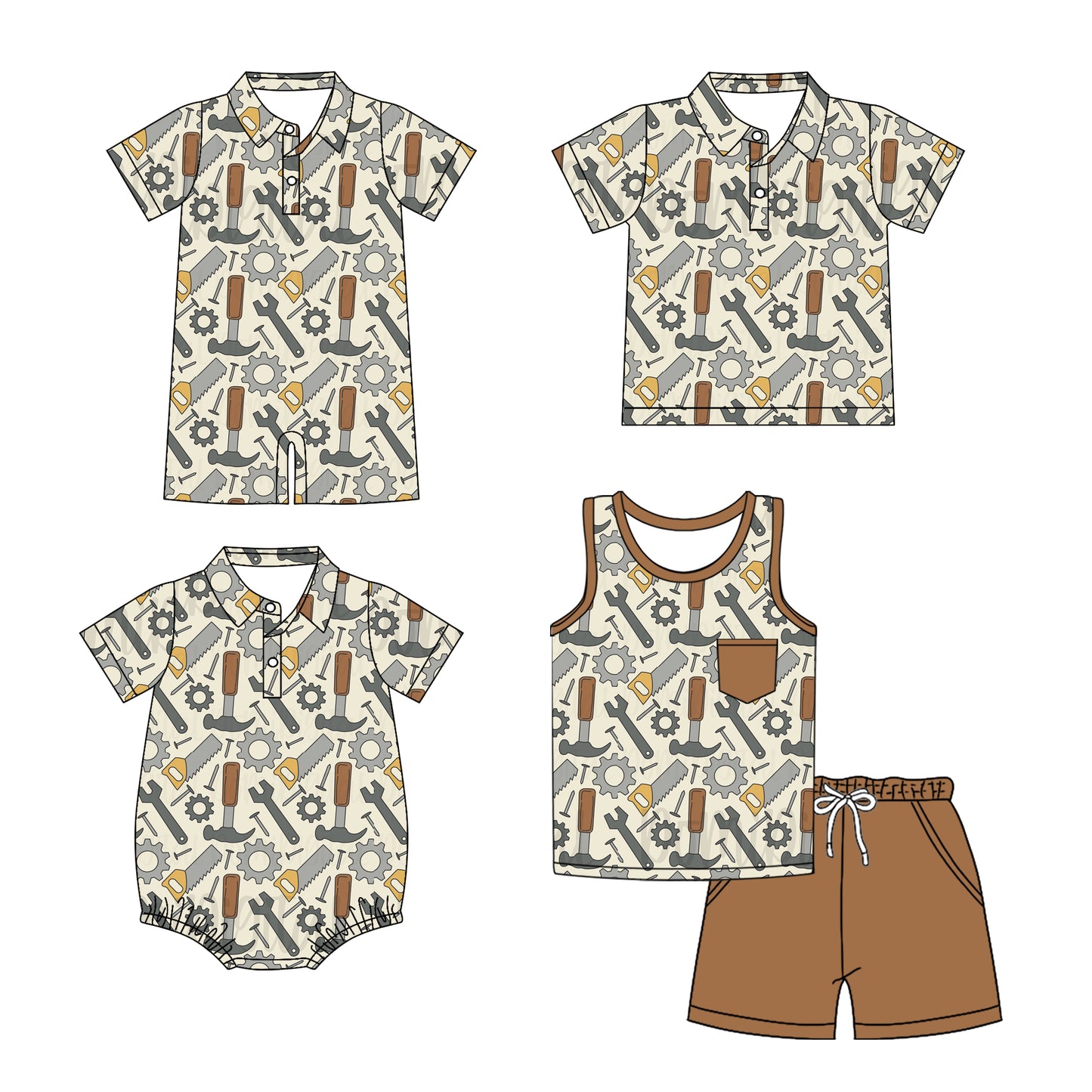 3.10 custom each style moq 5eta 4-6week Sibling Sister boots baby boy sets and boy rompers 1 and romper 2 and top match family design