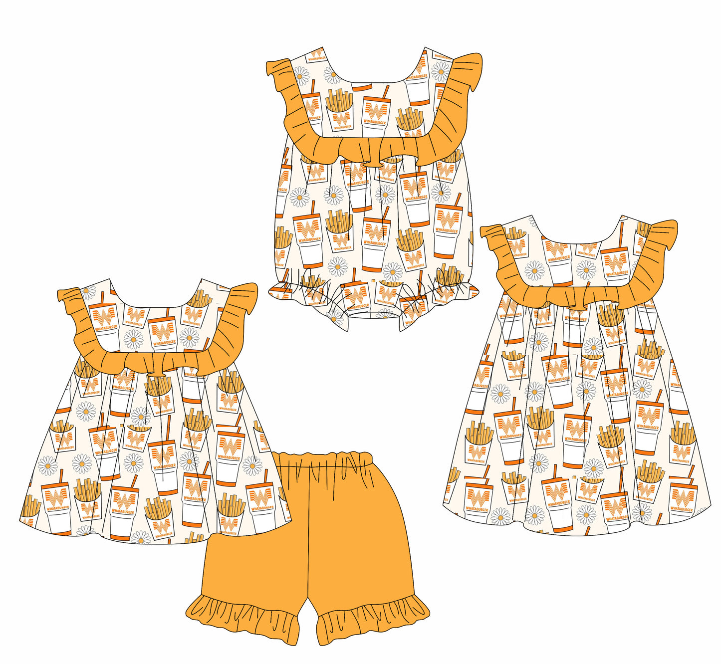 3.3 custom each style moq 5eta 4-6week Sibling Sister baby girl short sleeve shorts sets and dress and rompers match family design