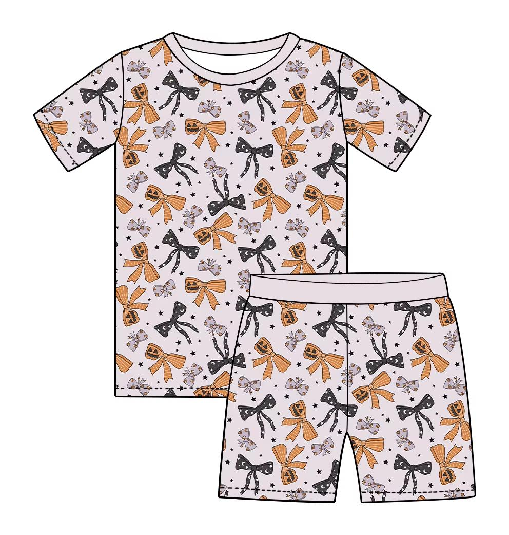 Custom moq 5 each style eta 6-7weeks baby boy clothes bow short sleeve shorts sets-25.8.1