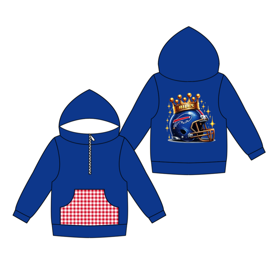 Custom moq 8 mix size milk silk summer team baby boy clothes blue hooded long sleeve top-25.9.30