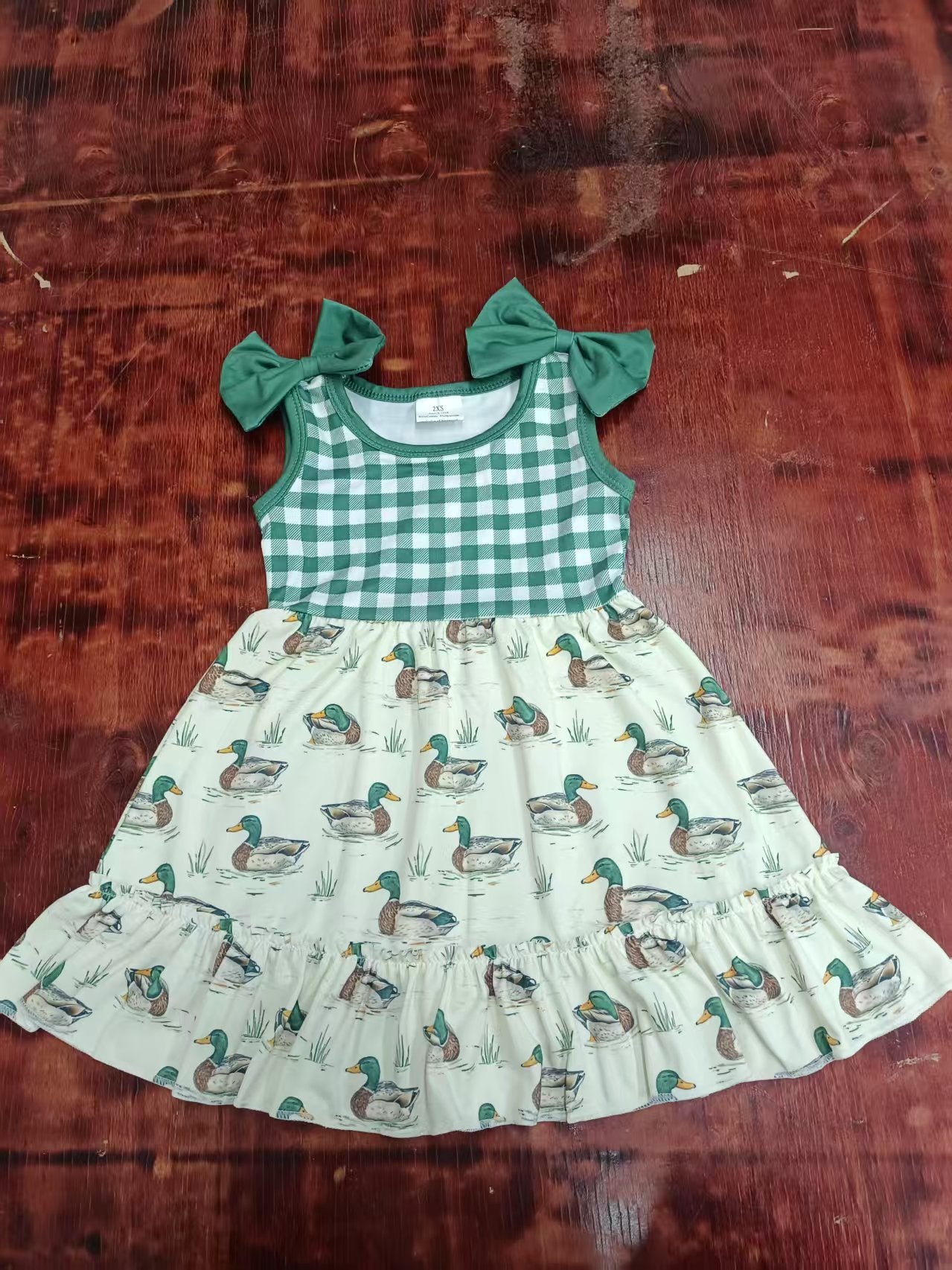 Custom moq 3 eta 6-7weeks baby girl clothes duck suspender dress