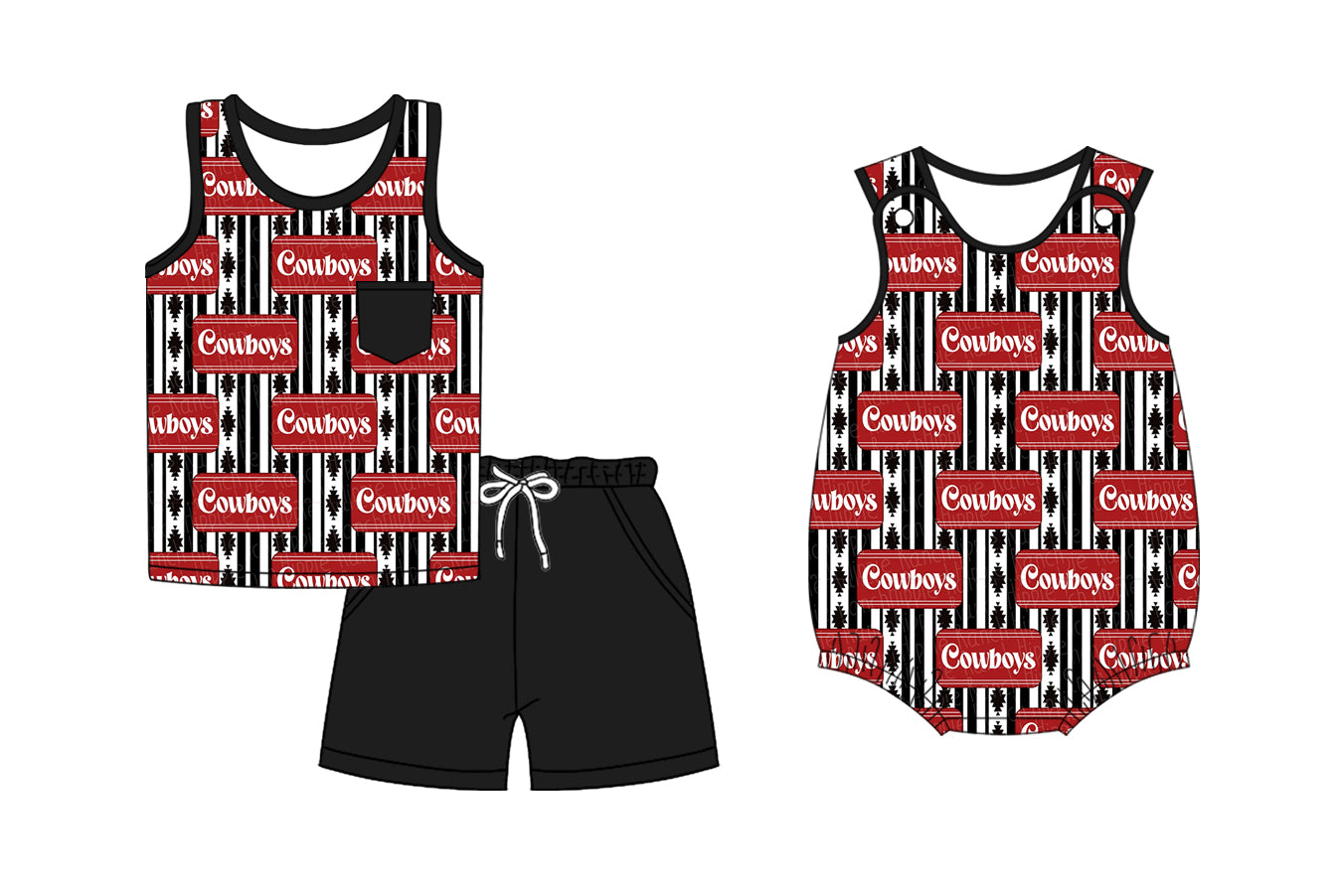 3.3 custom each style moq 5eta 4-6week Sibling Sister cowboy baby girl short sleeve shorts sets and romper match design