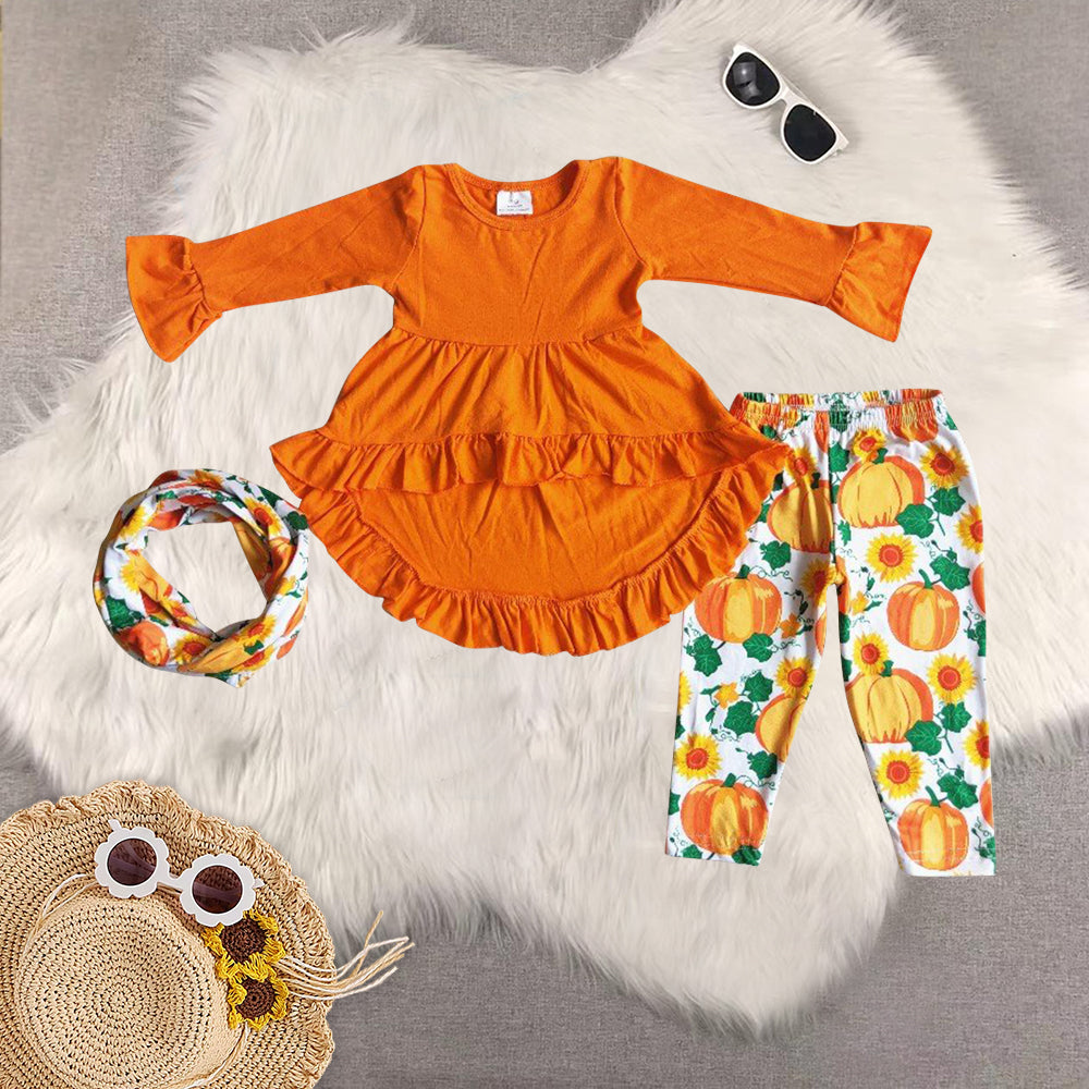 RTS Sibling baby girls clothes halloween embroidery long Sleeve pants sets