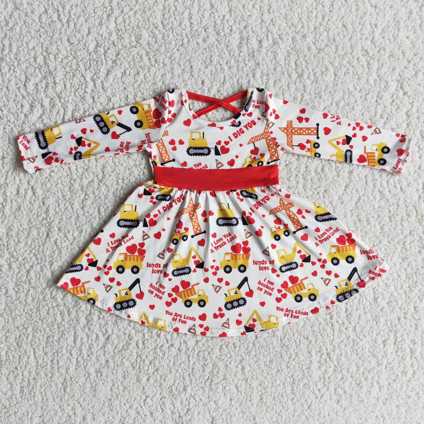 RTS NO MOQ(In Stock) 6 A29-14 Valentine's Day Love Long Sleeve Dress