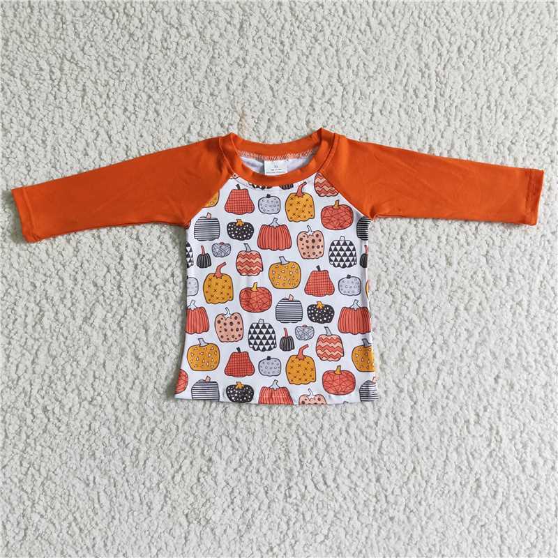 6 A30-6-1 Boys Pumpkin Orange Long Sleeve Top