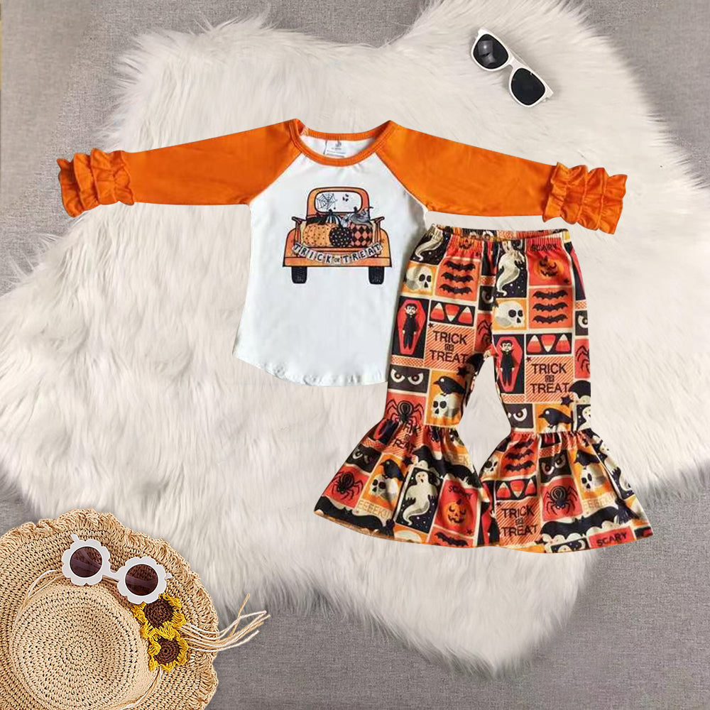 RTS Sibling baby girls clothes halloween long Sleeve pants sets