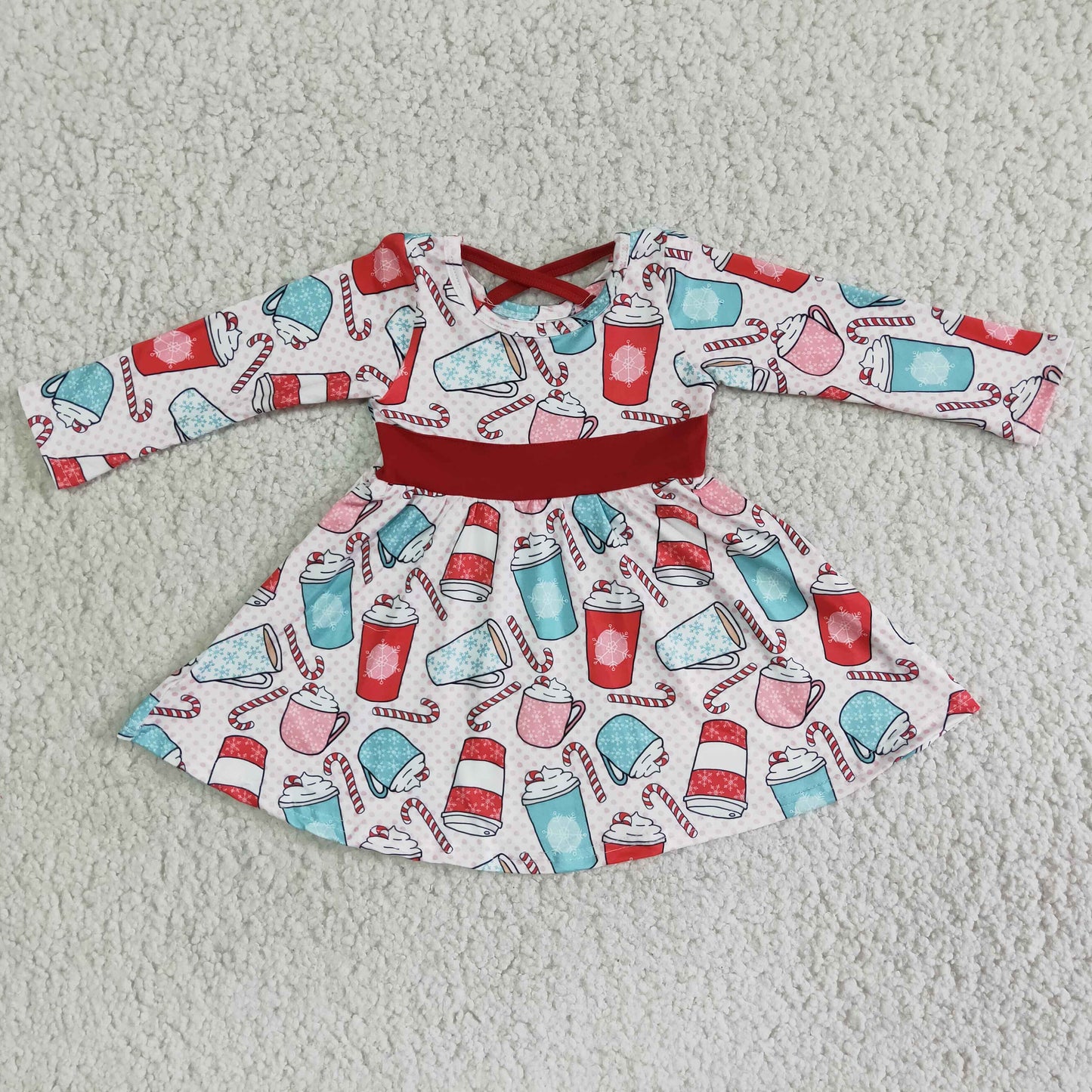 RTS NO MOQ(In Stock) 6 B12-19 cup long sleeve dress