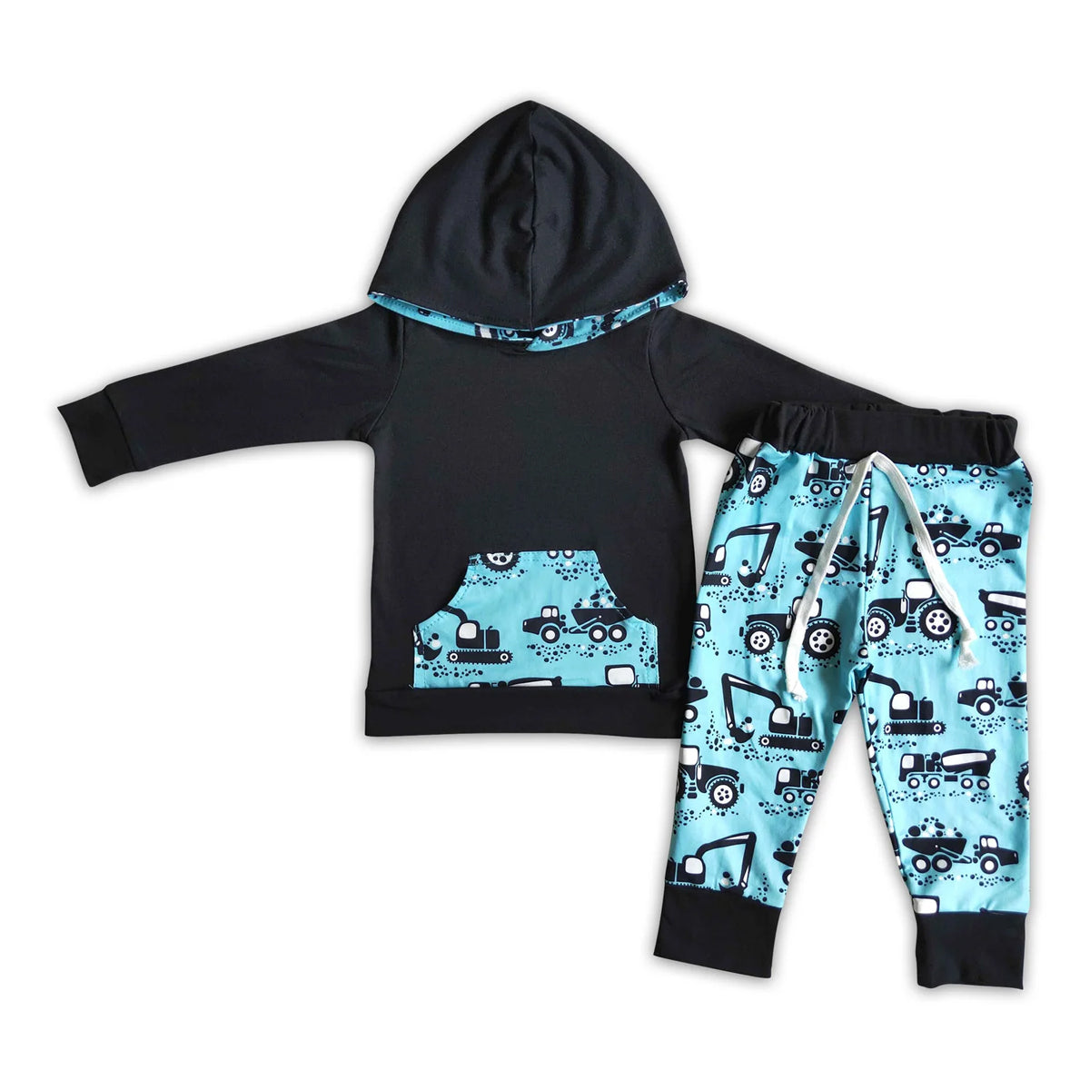 RTS NO MOQ Sibling baby boy clothes hooded Long Sleeve Hooded Suits
