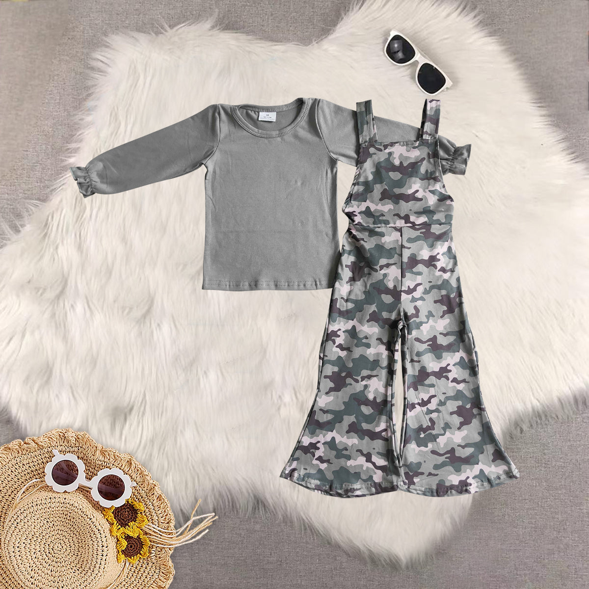 RTS NO MOQ Sibling Baby Girls leopard Long Sleeve Pants Set