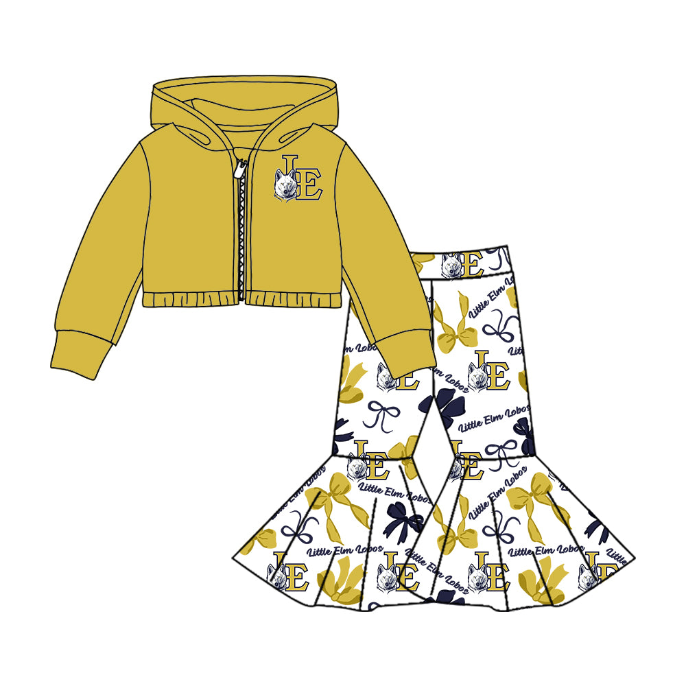 Custom moq 5 mix size milk silk summer teams baby girls clothes bow khaki short sleeve pants sets and hooded long sleeve pants sets-25.7.26