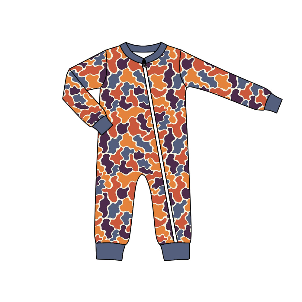 7.8 custom each style moq 5eta 4-6week Sibling Sister camouflage orange baby boys sets and rompers match family design