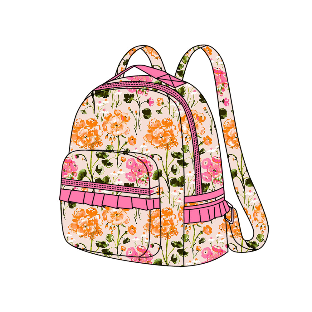 6.21 custom each style moq 5 eta 4-6weeks baby kids floral fashion backpack