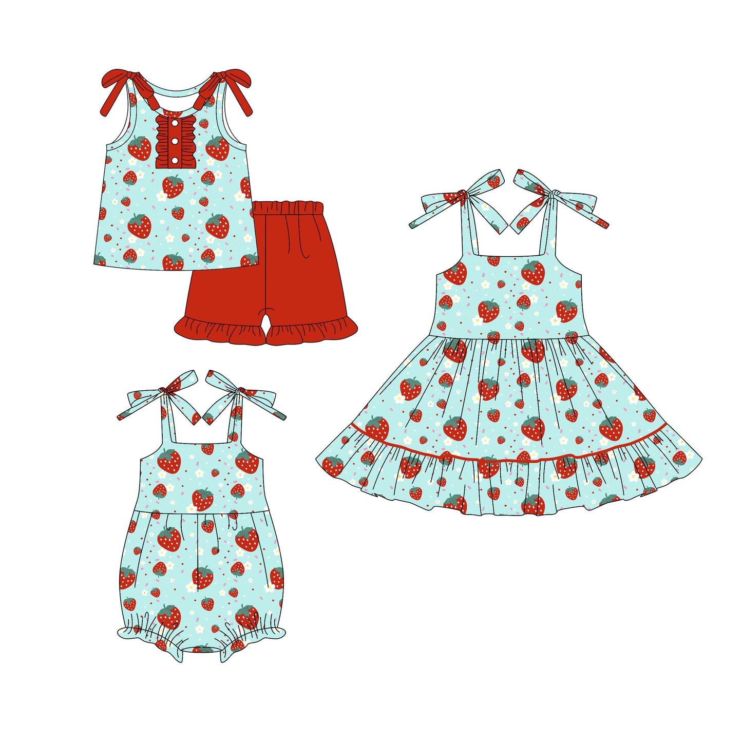 25.11.1 custom each style moq 5 eta 6-8week Sibling Sister floral baby short sleeve shorts sets and romper and dress match design