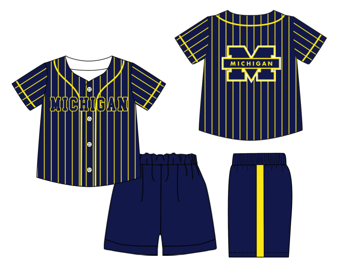 Custom moq 3 or 5 mix size milk silk summer teams baby boy clothes dark blue short sleeve shorts sets-26.1.21