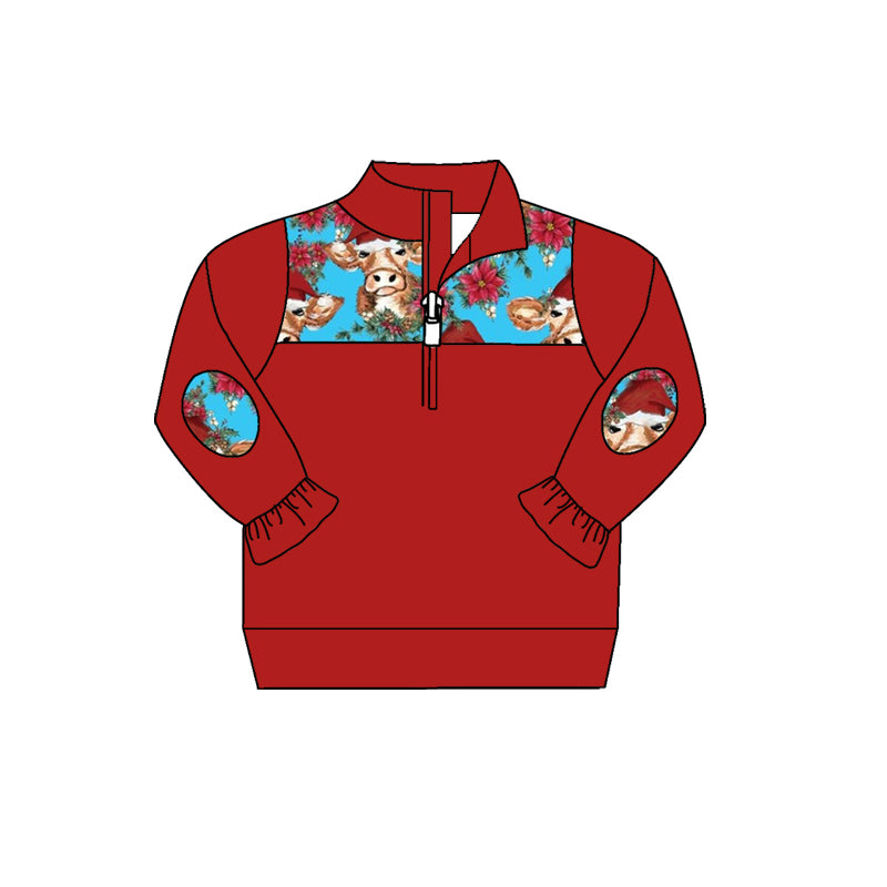 6.12 custom each style moq 5 eta 4-6week baby boys clothes alpine floral red long sleeve top
