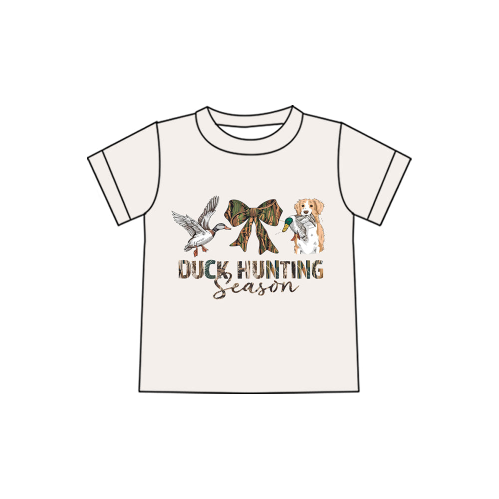 25.11.28 custom each style moq 5 eta 6-8week Sibling Sisters duck camouflage bow baby boy clothes purple short sleeve top