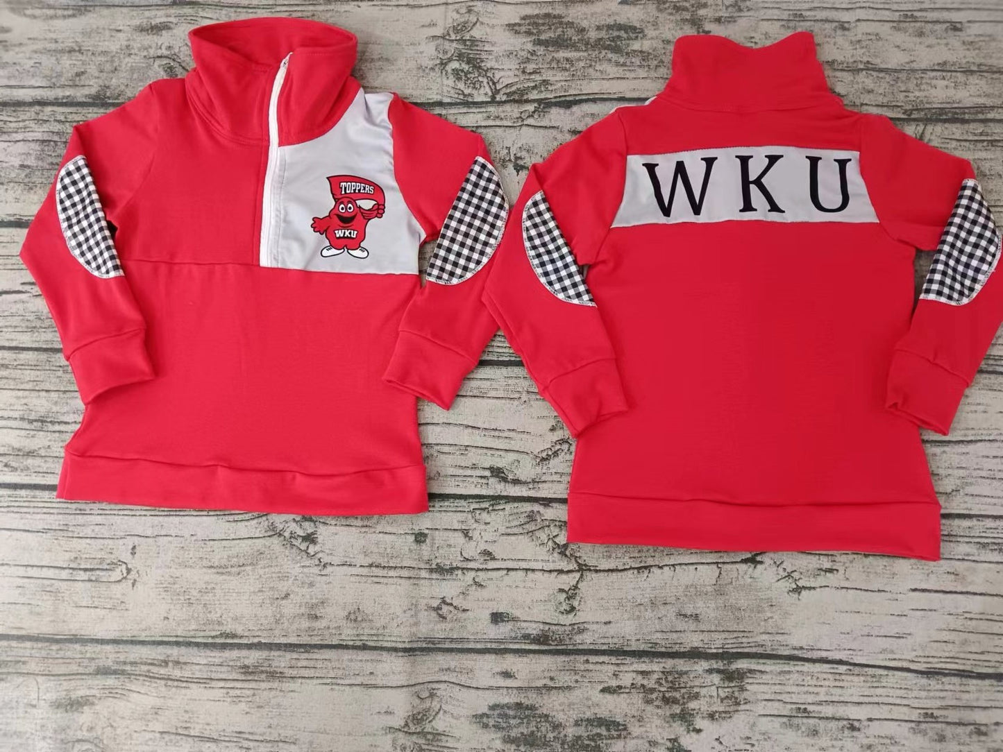 red color cotton boys wku college pullovers