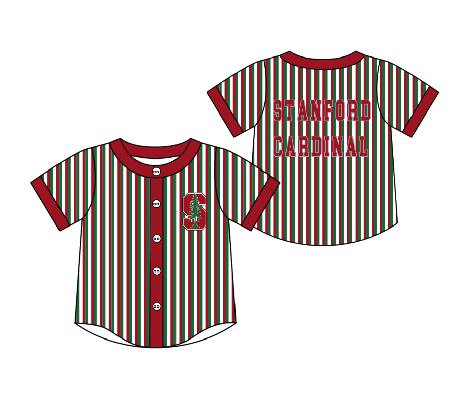 Custom moq 5 mix size milk silk summer teams Red Striped Short-Sleeved Button-Down Shirt for Baby Boy Summer Outfit