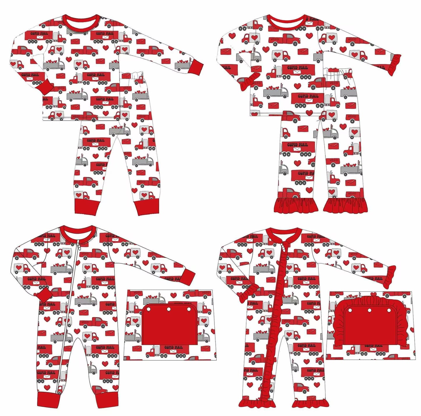 Custom moq 5 each style eta 6-7weeks baby girl clothes love long sleeve pants set 2 and rompers 2-25.8.14