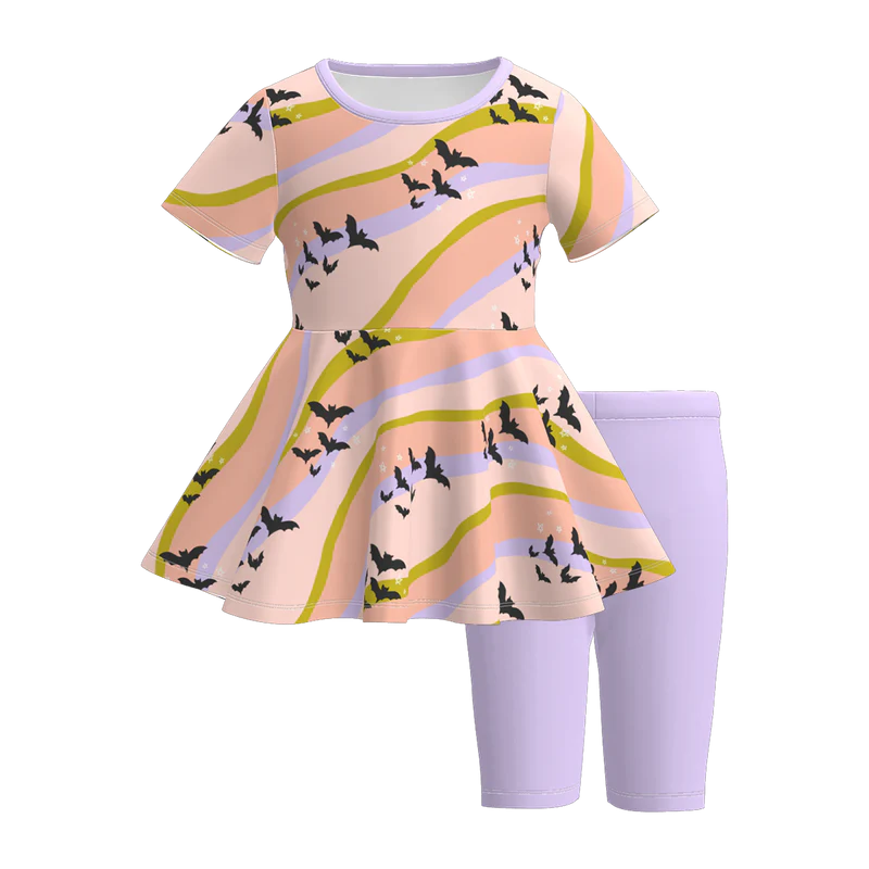 Custom moq 3 eta 7/8week moq 5 baby girl clothes Short Sleeve Pants Sets
