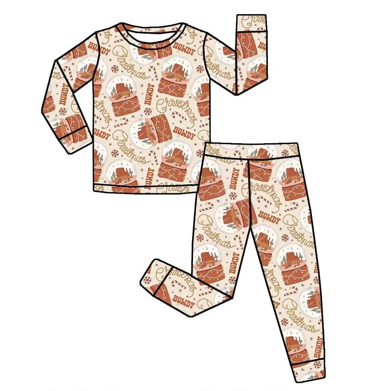 Custom moq 5 mix size milk silk summer baby boy clothes Christmas long sleeve pants sets-25.8.9