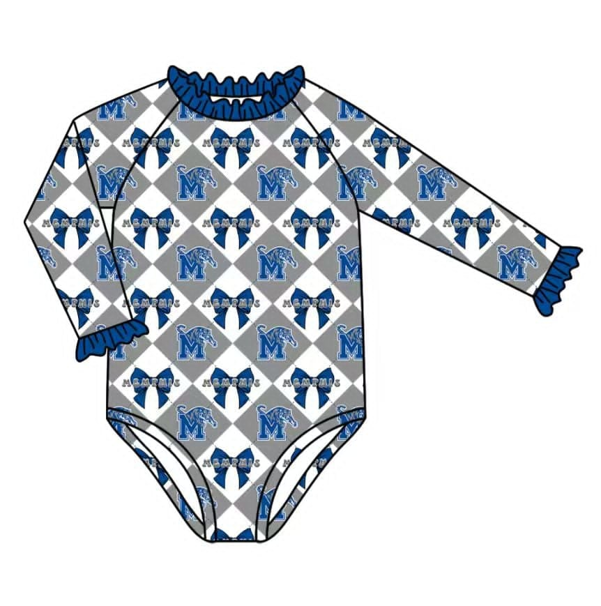Custom moq 5 mix size custom swim fabric Checkered team swimsuits girls swim