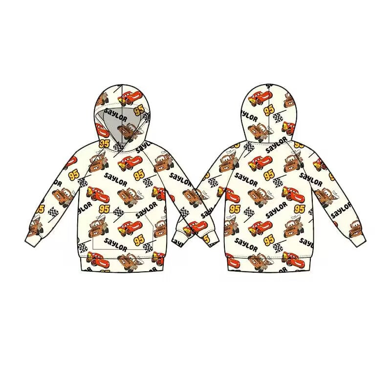 custom moq 5 eta 4-5 weeks baby boys clothes toddler boy car red hooded long sleeve summer top