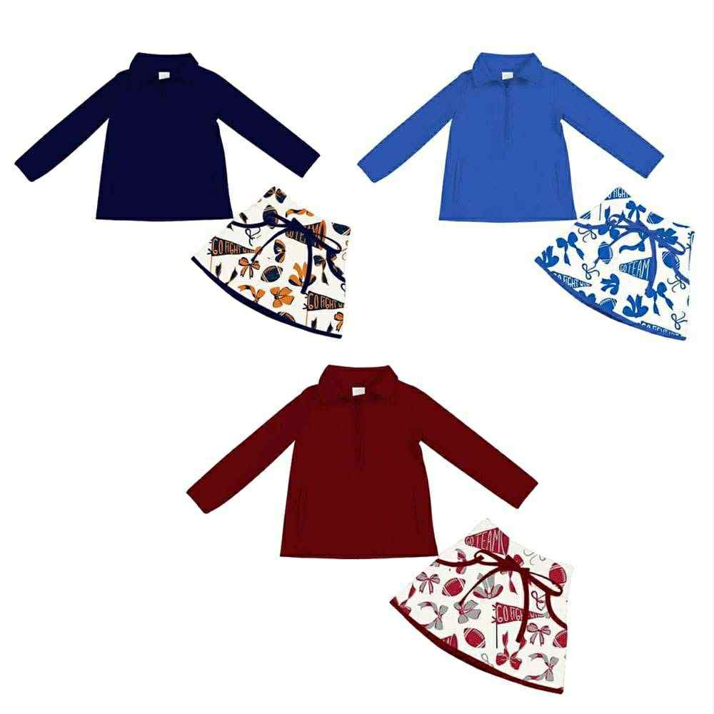 Custom moq 5 each style eta 6-7weeks baby girl clothes Long-sleeved top and skirt suit