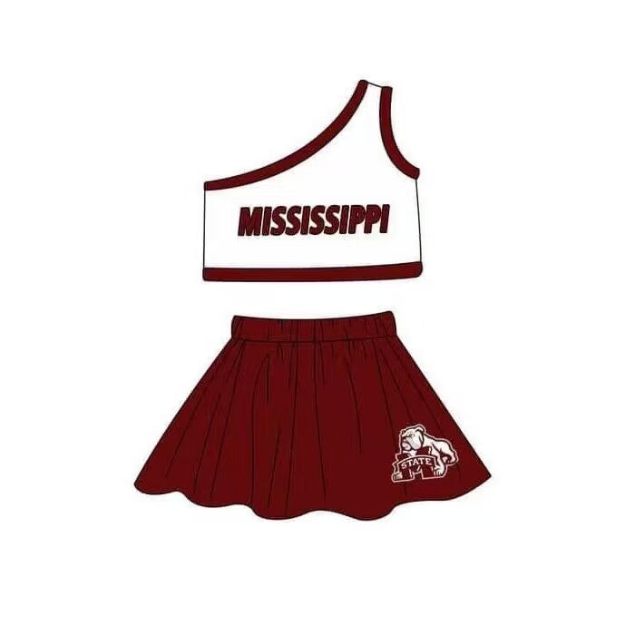 Custom MOQ 3 MIX SIZE ETA 6-7weeks team baby girls clothes white and red sleeveless dress