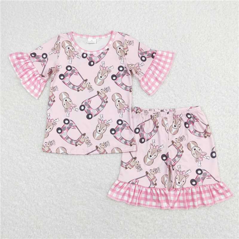 RTS NO MOQ short-sleeved shorts suit & short-sleeved sets and short sleeve pants