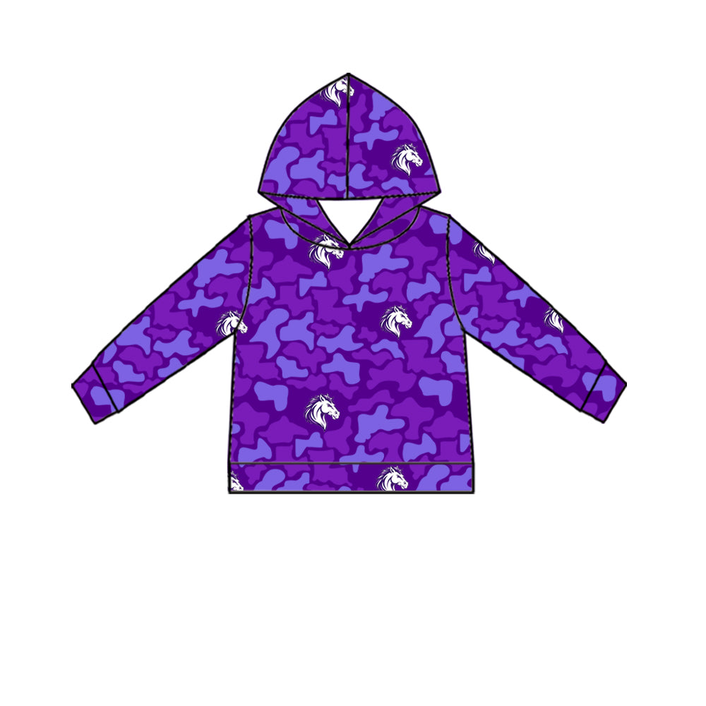 custom moq 5 mix size XY071807 Baby Girls Camo Printed Long Sleeve Team Casual Hoodie Top