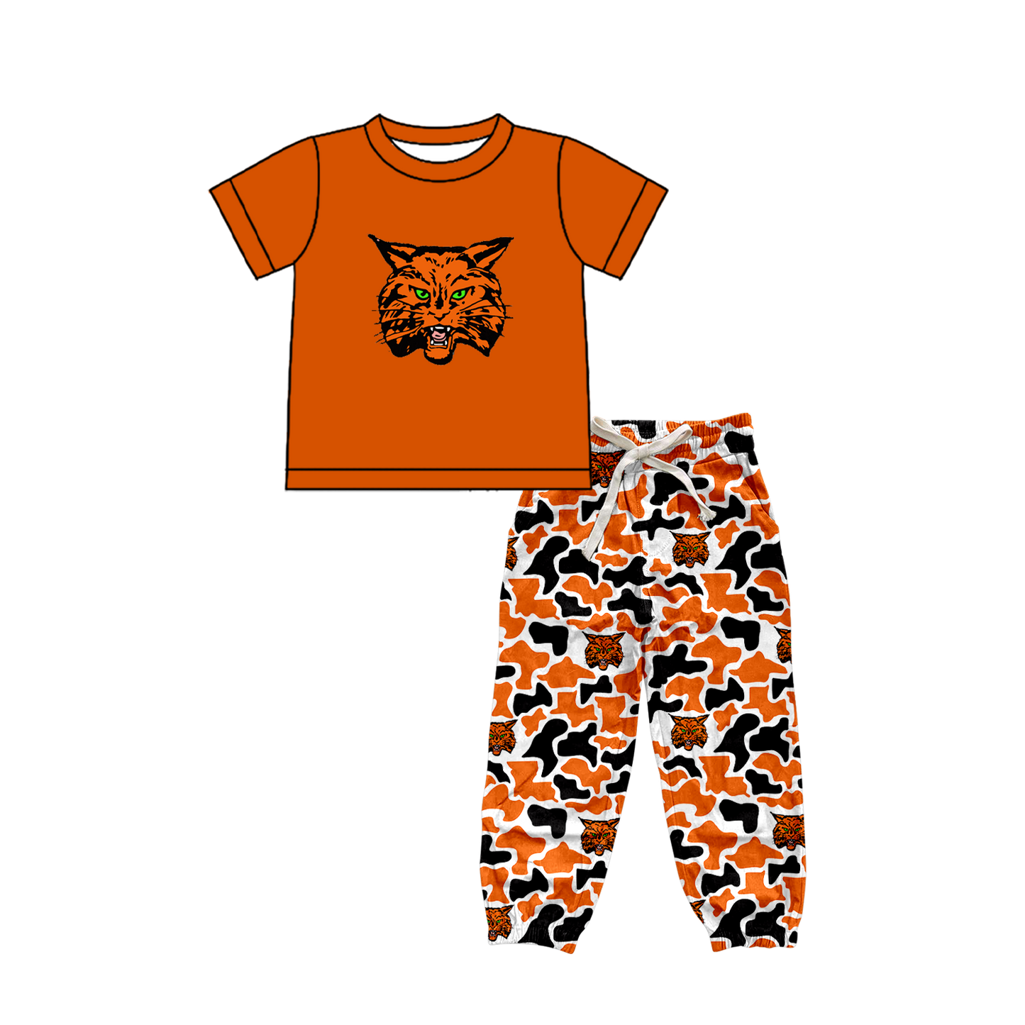 custom moq 5 mix size XY062907 Baby Boys Short Sleeve Top Camouflage Drawstring Pants Set