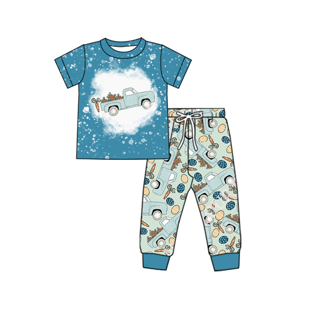 10.21 custom each style moq 5eta 4-6week baby boys clothes easter carrot short sleeve pants sets