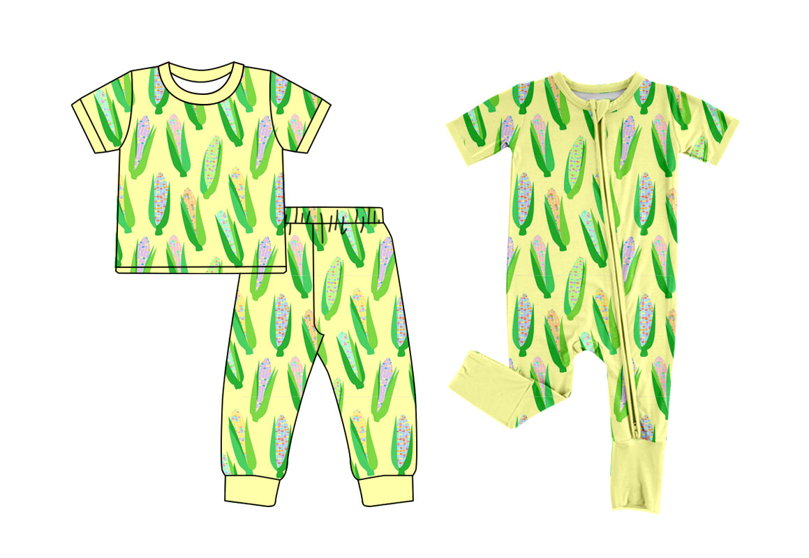 11.19 custom each style moq 5eta 4-6week Sibling Sister corn baby girls short sleeve sets and rompers match design