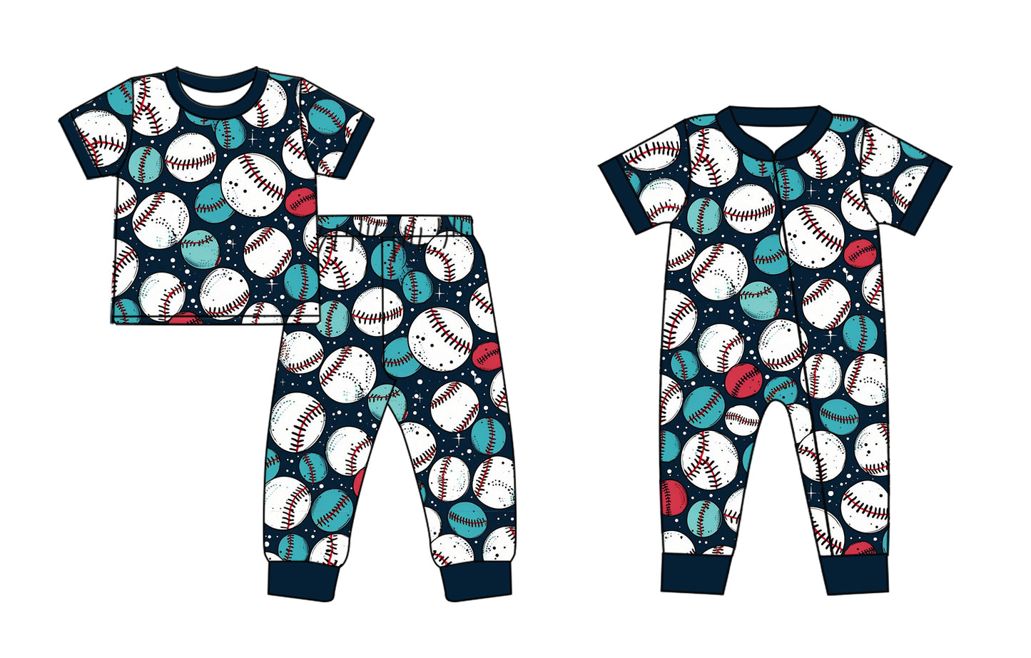 11.22 custom each style moq 5eta 4-6week Sibling Sister baseball baby girls short sleeve sets and rompers match design