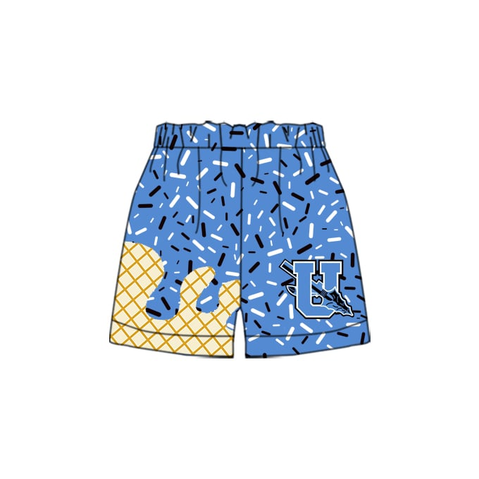 Custom moq 5 mix size milk silk baby girls clothes team Summer shorts