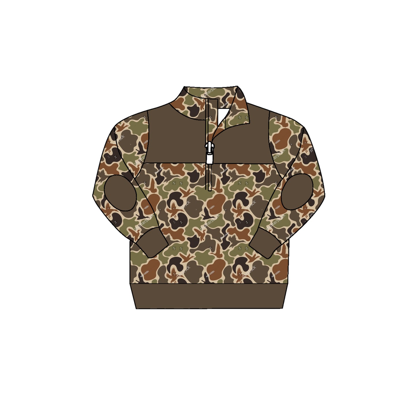 5.11 custom each style moq 5 eta 4-5 week Camouflage style printed long sleeve tops for boys and girls