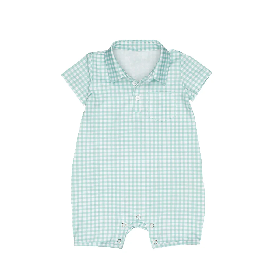 Deadline August 16custom no moq eta 6-7weeksBoys Plaid Romper