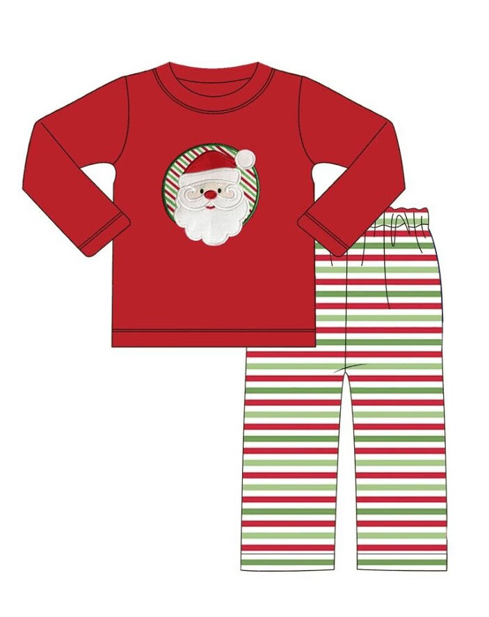 christmas custom moq 5 eta 4-5weeks boys short sleeve shorts Santa Claus top and pants set Girls Christmas custom