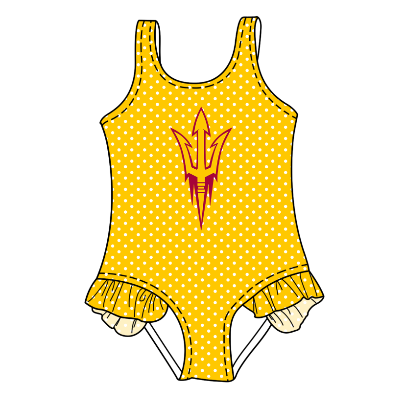 Custom moq 5 mix size milk silk summer teams Yellow Baby Girl Sleeveless Polka Dot Lace Onesie Swimsuit Cute Summer Beachwear for Little Girls
