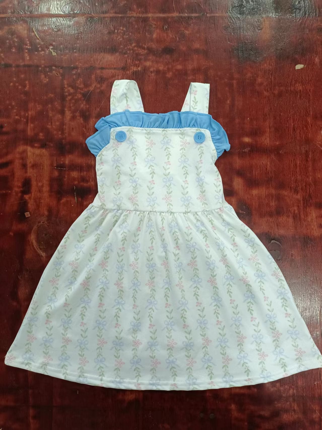 custom moq 5 eta 4-6weeks summer girls team light blue suspender skirt dress