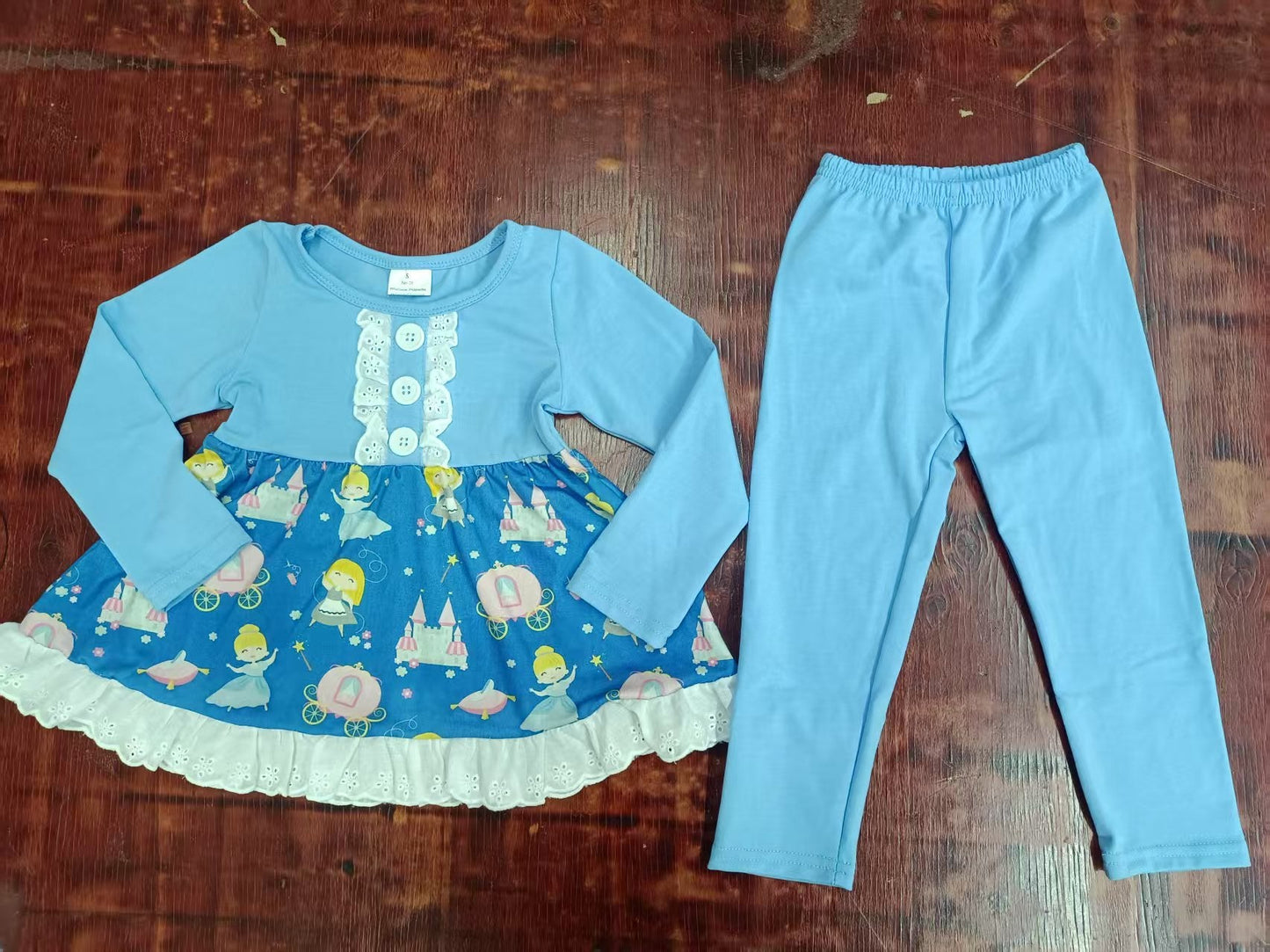 Custom moq 3 eta 6-7weeks baby girl clothes long-sleeved top and pants set