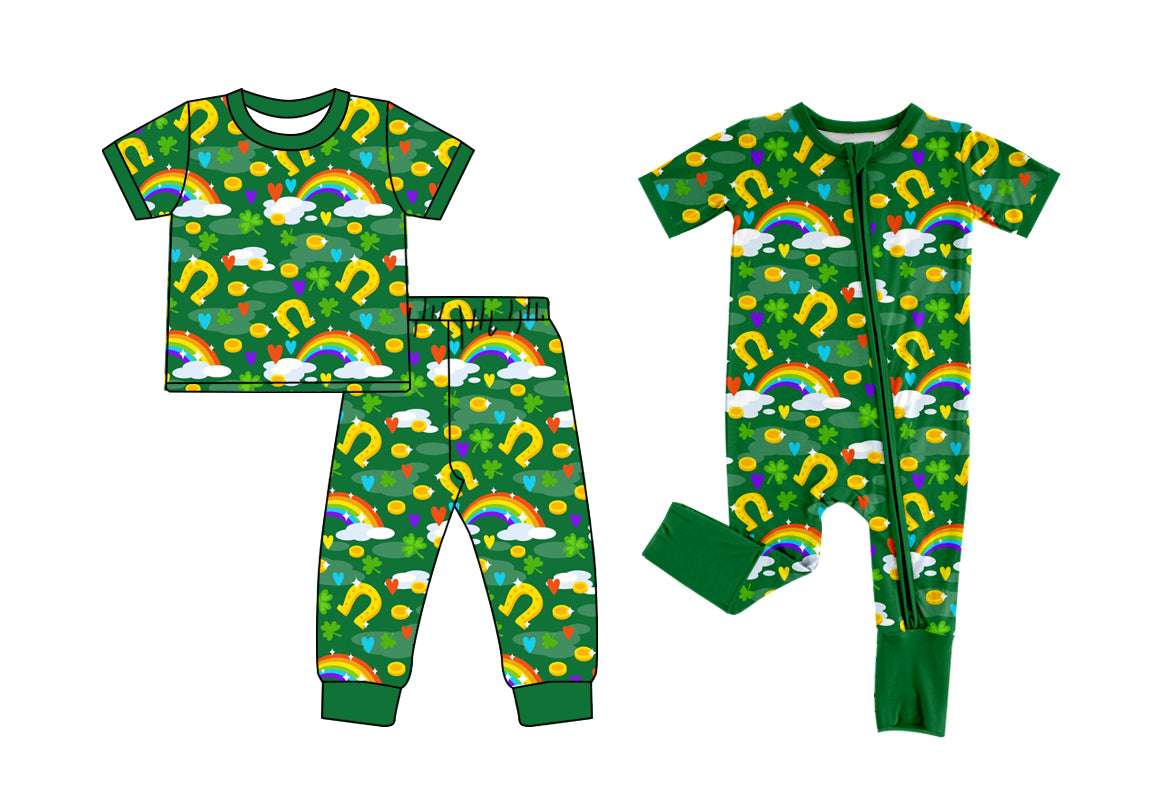 12.10 custom each style moq 5eta 4-6week Sibling Sister Rainbow baby girls short sleeve sets and rompers match design