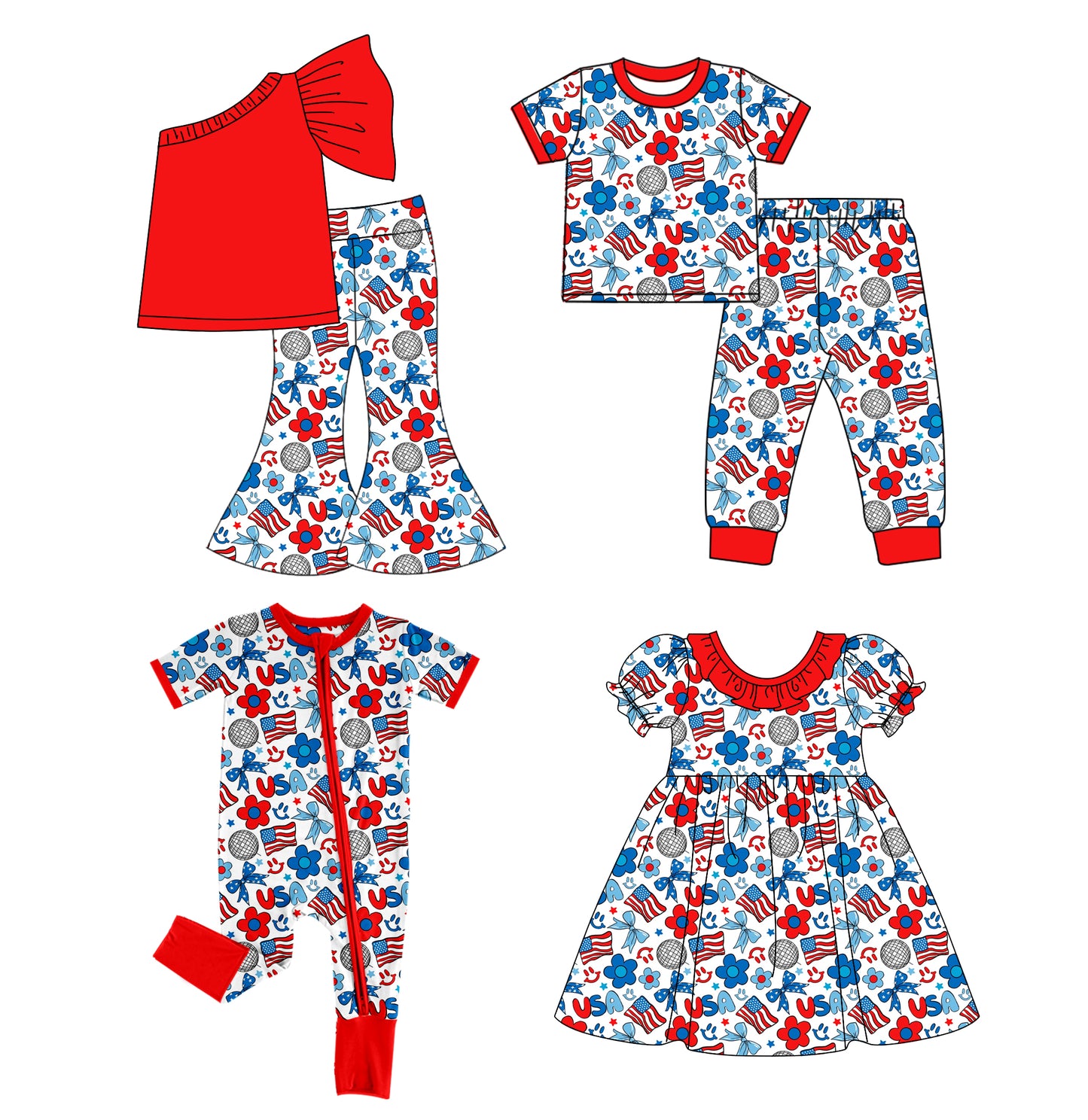 11.27 custom each style moq 5eta 4-6week Sibling Sister USA baby girl sets and set 2 and dress and rompers match family design